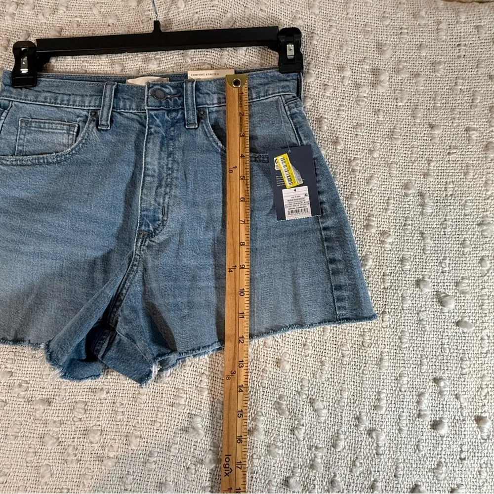 Womens Size 4 High-Rise 90's Cutoff Jean Shorts Raw‎ Hem Mom Y2K Blue Universal
